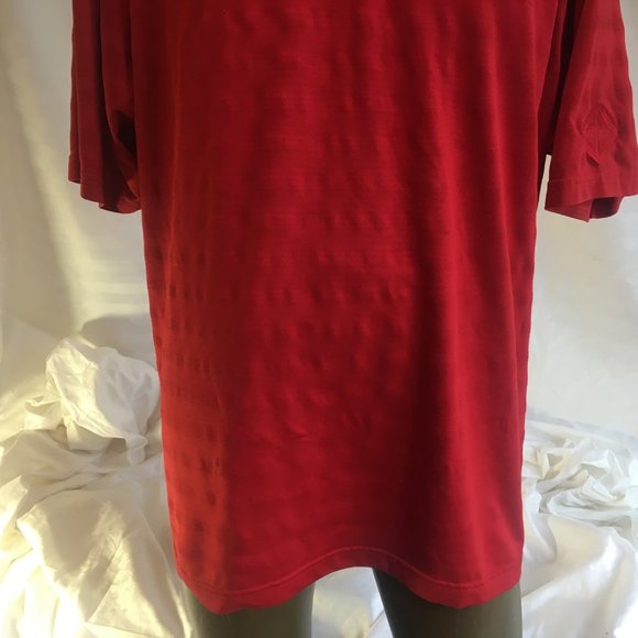 Adidas Polo Golf Shirt Mens Extra Large XL Climacool Red Texture Short Sleeve - Picture 4 of 14